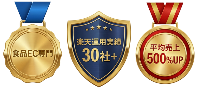 食品EC専門・楽天市場運用実績30社+・平均売上500%UP